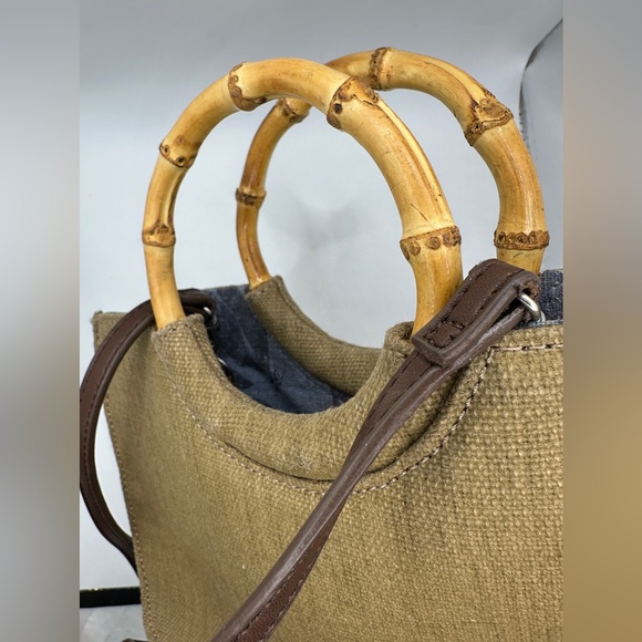 Fossil Tan Handbag with Bamboo Handles - Picture 2 of 9